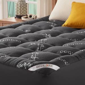 lot 101705 image: BEDLORE Queen Mattress Topper Viscose Derived from Bamboo, Thick Pillow Top Mattress Pad with Stretchable Pockets for 6-18 inches Mattress, Soft Mattress Topper for Back Pain Relief(Dark Gray)