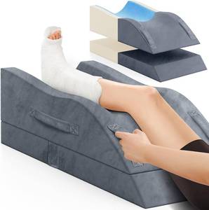 lot 201538 image: Leg Elevation Pillows, Wedge Pillow for After Surgery, Memory Foam Leg Support Adjustable, Comfort Care for Back Knee Hip Ankles Pain, Knee Pillow for Sleeping Blood Circulation Grey