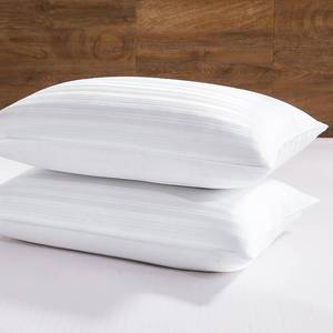 lot 201541 image: downluxe Goose Feather and Down Pillows - Hotel Collection Feather Pillows Set of 2 for Back, Stomach or Side Sleepers, Standard Size (20x26)