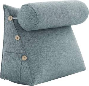 lot 201568 image: VERCART Bed Wedge Pillow Adjustable Reading Throw Cushions for Sleeping Triangular Bedrest Lumbar Neck Back Support Pillows with Removable Linen Cover, 23.5 Inches Grey