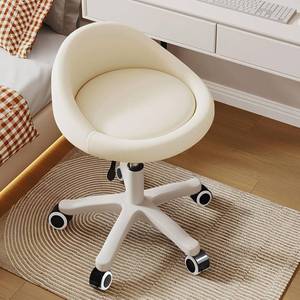 lot 201569 image: Rolling Stool   Ergonomic Swivel Seat, Adjustable Height, Ultra-Quiet Wheels, Padded PU Leather Cushion, for Salon, Office, Massage & Medical Use Beige