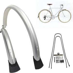 lot 201572 image: Bike Mudguard Set 700c X 50mm Full Coverage Front and Rear Bicycle Fenders Set Fits Up to 45mm Tire