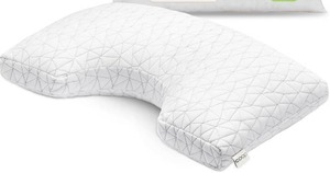 lot 201576 image: Coop Home Goods Original Cut-Out Adjustable Pillow, Queen Size Bed Pillows for Neck & Head Support, 18 x 28  Memory Foam Pillows - Medium Firm for Side Sleeper, CertiPUR-USGREENGUARD Gold