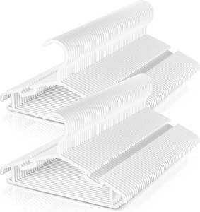 lot 301563 image: Baby Hangers 100 Pack Non-Slip Kids Plastic Hangers for Closet, Space Saving Toddler Hanger for Infant Clothing, Childrens Hanger for Child, White
