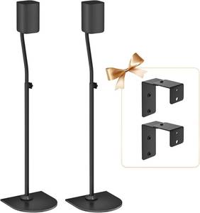lot 301567 image: Speaker Stand Pair and Wall Mounts for Rear Speakers WR Keyhole&Thread Hole  Height Adjust 33 to 42, Satellite Speaker Stand for Samsung, Vizio, LG, Nakamichi, Roku, Surround Speaker Stand Up to 5Lbs