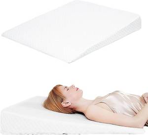 lot 301569 image: Wedge Pillow, Bed Wedge Pillows for Sleeping, Snoring, Back Support, After Surgery, Foam Triangle Pillow, Removable Washable Cover (White, 5in)