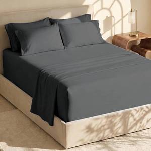 lot 301578 image: Hearth & Harbor Extra Deep Pocket King Size Sets - Fits Mattress 18-24 Inches Deep - Extra Deep Pocket Sheets - 6 Piece King Size - Grey