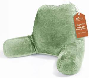 lot 301579 image: Sasttie Reading Pillow for Bed, Back Pillow for Sitting Up, Sage Green  18 Backrest Support Cushion for Couch, Sofa, and Floor, Dorm Essentials, OEKO-TEX, Adjustable Down Alternative Fill