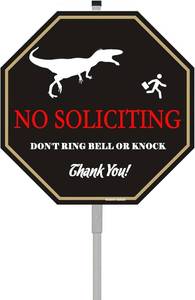 lot 301599 image: No Soliciting Yard Sign for House with 28 Aluminum Alloy Stake -10 x 10 - Do Not Ring Bell or Knock Warning Sign Reflective Aluminum for Home Front Door, Rust & Fade Resistant