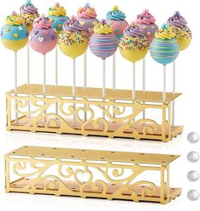lot 301600 image: 1Pack Metal Cake Pop Stand Display for Dessert Table,12 Holes Metal Lollipop Holder Stand for Drying,Wedding,Shower,Birthday, Anniversaries Party Candy Decorative(Golden)