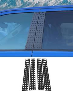 lot 401496 image: 4pcs Aluminum Alloy Door Window Pillar Post Panel Trim for Dodge Ram 1500 2009-2017 B Pillar Molding Trim Accessories, Black