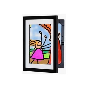 lot 401509 image: Lil Davinci Front-Open Kids Art Frame, Store up to 50 8.5 x 11 Items, Outer Dim 11.75 x 14.75, Black
