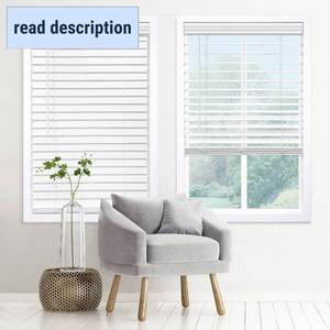 lot 301553 image: DEZ FURNISHINGS Cordless Signature Faux Wood Blind, Embossed White (24 x 47)