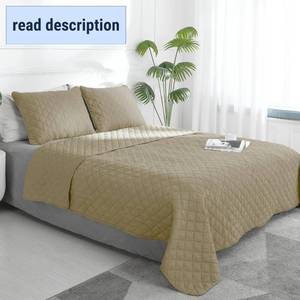 lot 401544 image: Easy-Going Reversible Quilt Twin BeigeBeige  Machine Washable Lightweight Bed Comforter