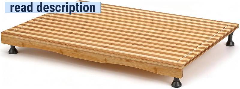 lot 121461 image: Bamboo Stovetop Cover & Countertop Cutting Board with Adjustable Legs, 29.5 x 21.2 Dual-Purpose Wood Chopping Block for Gas & Electric Burners, Extra Counter Space Saver for RV & Kitchen