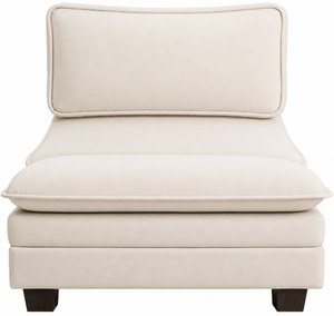 lot 311489 image: Retails for $260 VINGLI Cloud WhiteCream Middle Single Chair with Ottoman