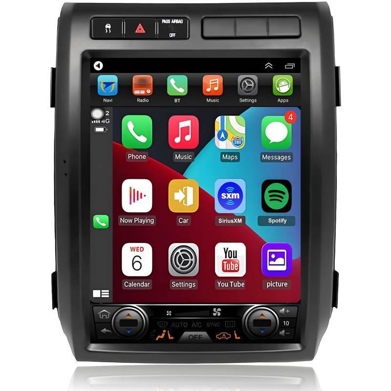 lot 4825 image: Ford F150 Radio 2009 2010 2011 2012 Upgrade, 8core CPU Stereo System,12.1inch Touch Screen, Carplay and Android Auto, Free Camera (Only fit Manual AC) - Retail $915