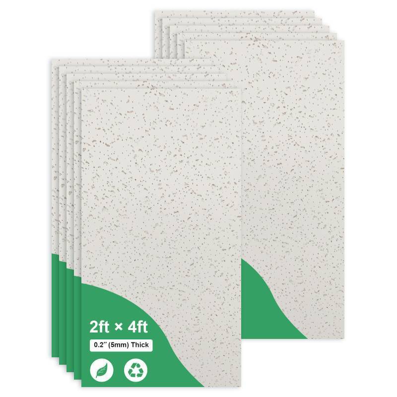 lot 4864 image: Gigrwiin 2ft x 4ft Printed Pro Ceiling Tiles Drop Ceiling Tiles 24 x 48in Waterproof Washable and Fire Rated Reusable High Grade PVC to Prevent Breakage Cover 80 Sq. Ft Package of 10 Tiles - Retail $160