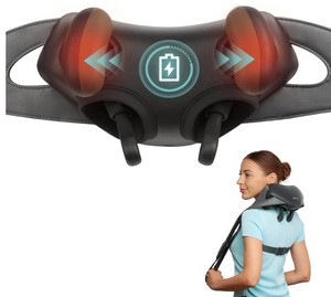 lot 4870 image: Etekcity FSA Eligible Cordless Neck Massager for Pain Relief Deep Tissue, Shiatsu Shoulder Massager with Heat, Massage Tools for Trapezius, Lymphatic Drainage, Relaxation Therapy, HSA Items, Retail $99