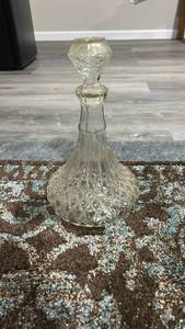 lot 6970 image: Glass Decanter with Stopper Quilted Pattern