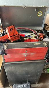 lot 7037 image: Tool Storage Box with Hand Tools and Automotive Accessories