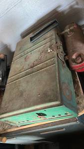 lot 7041 image: Coleman Camping Stove 2-Burner Green Fuel Cooker
