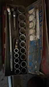 lot 7051 image: Socket Set with Ratchet and Extensions in Metal Case