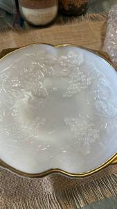 lot 7088 image: Decorative Bowl with Gold Trim and Embossed Floral Design