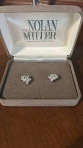 lot 60061 image: Nolan Miller Glamour Collection Leaf Stud Earrings