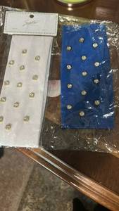 lot 60072 image: Superstar Stud Socks 2 Pack White Blue Gold Accents