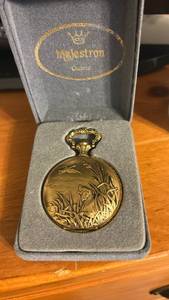 lot 60127 image: Majestron Quartz Pocket Watch with Case