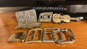 lot 60132 image: Lot of 6 Metal Belt Buckles Chevrolet and Assorted Designs