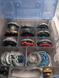 lot 2207 image: Beyblade Metal Masters Storage Case with Multiple Beyblades