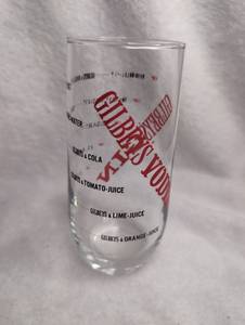 lot 3606 image: Gilbeys Vodka Cocktail Recipe Glass with Measurement Markings