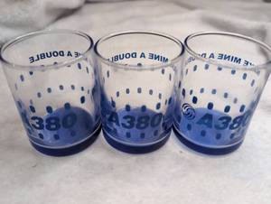 lot 3607 image: A380 Make Mine a Double Glasses Set of 3