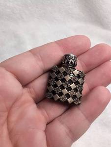 lot 3701 image: Mini Perfume Bottle with Turquoise Stone Cap