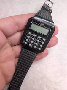 lot 4016 image: Futura Calculator Wristwatch with LCD Display and Keyboard
