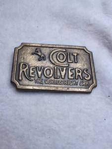 lot 5000 image: Colt Revolvers The Worlds Right Arm Belt Buckle