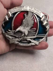 lot 5003 image: 2nd Amendment Belt Buckle Eagle The Right of the People to Keep and Bear Arms