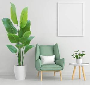lot 6266 image: Bird of Paradise Plant Artificial 5ft,Faux Plants Indoor Tall with 10 Trunks - The Perfect Indoor Silk Floor Plant for Home Decor in Living Room, Office, and Bedroom (5FT Bird of Paradise