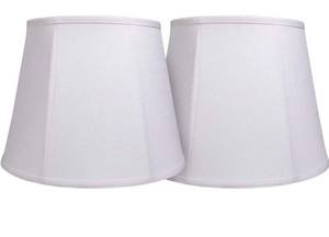 lot 6271 image: Double Tootoo Star White Lamp Shade Set of 2, Large Drum Lampshade for Floor Light and Table Lamp 10x14x10 inch, DIY Fabric Natural Linen Hand Crafted, Spider (White, 10x14x10 inch)