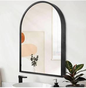lot 6272 image: Arch Wall Mirror 20x16 Large Black Bathroom Mirror Metal Frame Mirrors for Wall, Decoration Vanity Bedroom Entryway Living Room