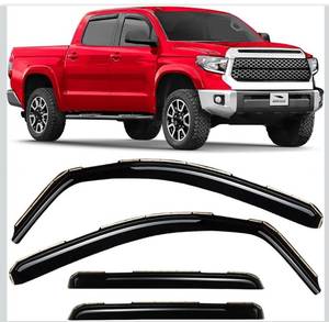 lot 6278 image: in-Channel Extra Durable Rain Guards for Trucks Toyota Tundra 2007-2021 CrewMax, Window Deflectors, Vent Window Visors, 4 Pieces - 220083