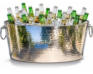 lot 6279 image: BREKX Armored XL Insulated Beverage Tub, Stainless Steel, 6.25 Gallon Retail$179