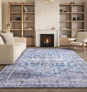 lot 6292 image: Washable Rug Tucson Collection - 9 x 12, Blue
