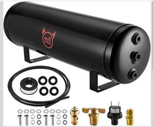 lot 6300 image: EVIL ENERGY 4 Gallon Air Tank Kit 7 Ports 14 NPT 200PSI Rated for Truck, DIY Pneumatic Tools, Car, Air Horn, Inflating Tires, Suspension Systems, Air Ride, Tires, Train Horn - Retail $119