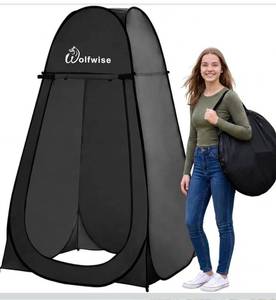lot 6306 image: Wolfwise Pop Up Shower Tent for Camping Essentials, Portable Instant Changing Tent with Ventilation Window & Carry Bag, Privacy Dressing Room Bathroom Toilet for Beach, Outdoor, Spacious
