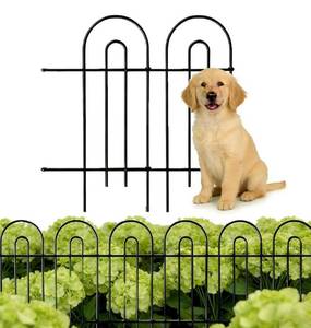 lot 6307 image: 32in(H)x50ft(L) Black Decorative Garden Border Fence Total 35 Panels No Dig Metal Folding Fence Garden Edging Border Fence for Animal Barrier Fencing Flower Bed Yard Patio