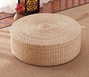 lot 6309 image: HUAWELL Japanese Style Handcrafted Eco-Friendly Breathable Padded Knitted Straw Flat Seat Cushion,