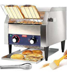 lot 6314 image: JOHAKYU Commercial Conveyor Toaster, 300 SlicesHour Heavy Duty Stainless Steel Toaster for Buns, Bagels & Bread, Restaurant Grade with Cleaning Accessories